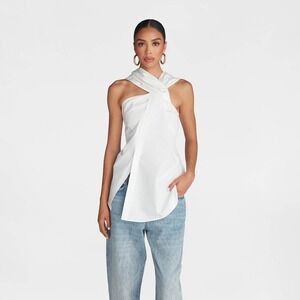 KBB by KAHLANA x Target M Medium The Twist Neck Shirt White, Sleeveless Top New!